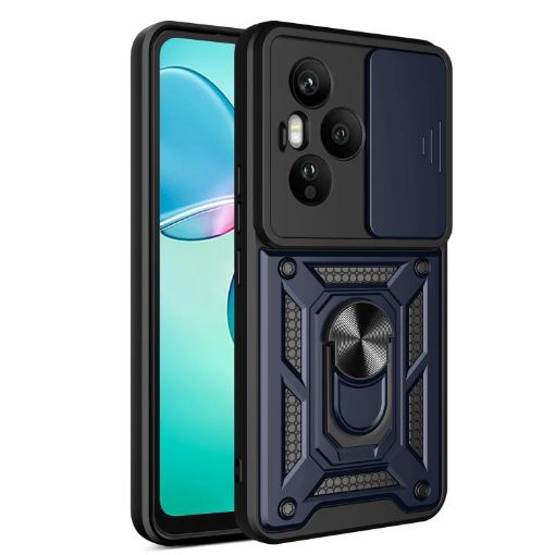 For Honor 400 Pro Global Phone Case Blue - Sliding Camera Cover TPU+PC - 1