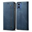 Moto G35 Denim Texture Flip Leather Phone Case - Blue - 1