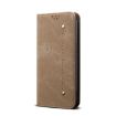 Moto G15 Khaki Denim Texture Flip Leather Case - For Motorola - 2