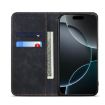Motorola Moto G15 Black Denim Texture Flip Leather Phone Case - 4