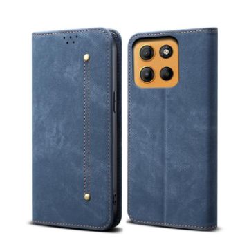 Moto G15 Denim Texture Flip Leather Phone Case - Blue - 1