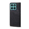 Motorola Edge 60 Fusion Flip Leather Phone Case - Denim Texture Black - 3