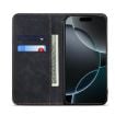 Motorola Edge 60 Fusion Flip Leather Phone Case - Denim Texture Black - 4