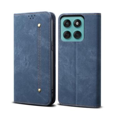 Motorola Edge 60 Fusion Denim Texture Flip Leather Case - Blue - 1