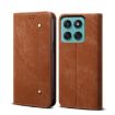 Moto G86 Power Brown Denim Texture Flip Leather Case - Motorola - 1
