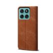 Moto G86 Power Brown Denim Texture Flip Leather Case - Motorola - 3