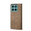 Moto G86 5G Khaki Denim Texture Flip Leather Case - 3
