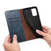 Motorola Moto G56 5G Blue Leather Phone Case - Oil Wax Crazy Horse Texture - 6