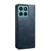 Motorola Edge 60 Pro Blue Leather Phone Case - Oil Wax Crazy Horse Texture - 3