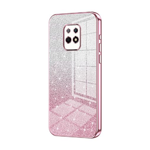 Xiaomi Redmi 10X 5G Pink Glitter Gradient Electroplated Phone Case - 1