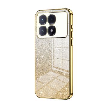 Redmi K70 Ultra Gold Gradient Glitter Electroplated Phone Case - 1