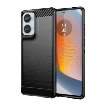 Motorola Moto Edge 50 Fusion Black Carbon Fiber TPU Phone Case - 1
