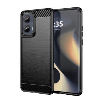 Motorola Edge 2024 Black Carbon Fiber Brushed Texture TPU Case - 1