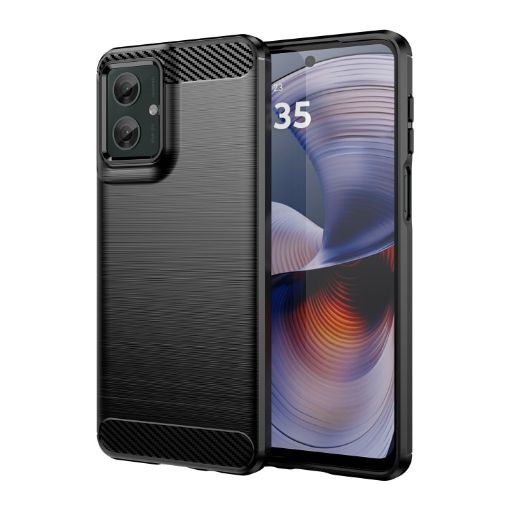 Moto G55 5G Carbon Fiber TPU Case - Black | Motorola Phone Cover - 1