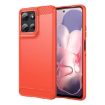 Moto G Power 2025 Red Carbon Fiber Brushed TPU Phone Case - 1