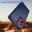 Moto G05 Blue Carbon Fiber Brushed TPU Case - Motorola Phone Cover - 3