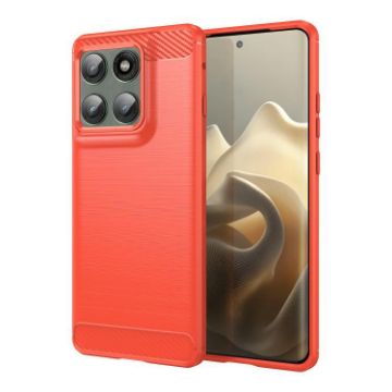 Motorola Edge 5G 2025 Red Carbon Fiber Brushed TPU Phone Case - 1