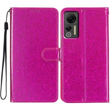 Ulefone Note 14 Rose Red Glitter Powder Flip Leather Phone Case - 1
