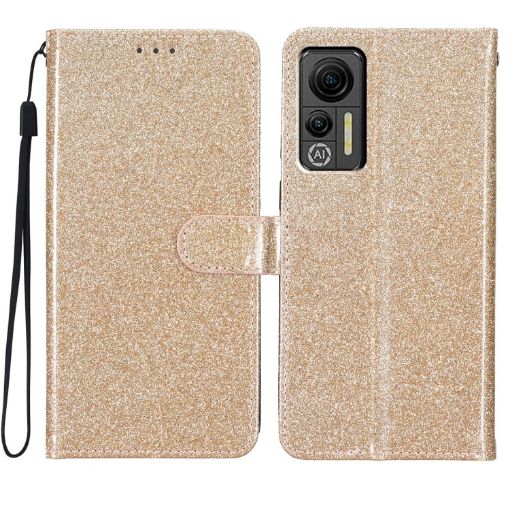 Ulefone Note 14 Gold Glitter Powder Flip Leather Phone Case - 1