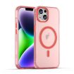 iPhone 15 MagSafe Frosted Translucent Red TPU + PC Full Coverage Case - 1