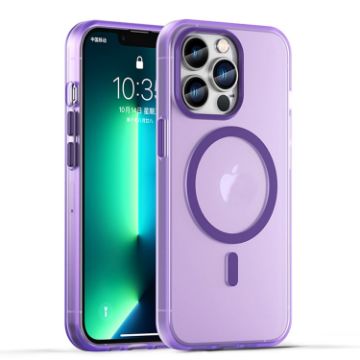 iPhone 13 Pro MagSafe Frosted Translucent TPU PC Case Dark Purple - 1