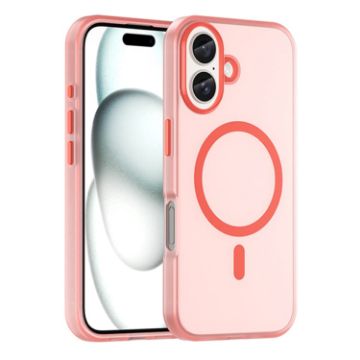 iPhone 16 MagSafe Frosted Translucent TPU + PC Case - Red, Full Coverage - 1