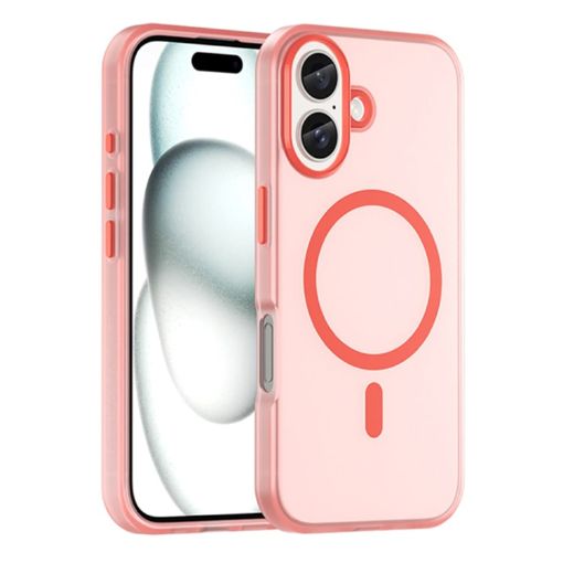 iPhone 16 MagSafe Frosted Translucent TPU + PC Case - Red, Full Coverage - 1