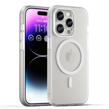 iPhone 16 Pro Max MagSafe Frosted Translucent TPU PC Case White - 1