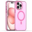 iPhone 15 Pro Max MagSafe Frosted Translucent Pink TPU PC Case - 1