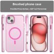 iPhone 15 Plus MagSafe Frosted Translucent Pink TPU PC Case - 2