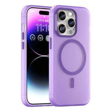 iPhone 14 Pro Max MagSafe Frosted TPU + PC Case Dark Purple Cover - 1