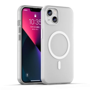 iPhone 13 MagSafe Frosted Translucent TPU PC Case White Full Coverage - 1
