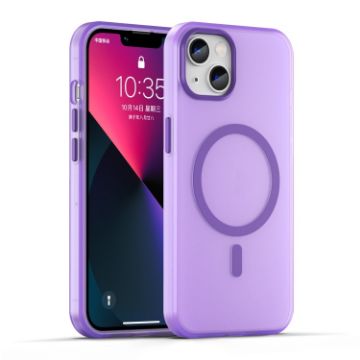 iPhone 13 MagSafe Frosted Translucent TPU PC Case - Dark Purple - 1