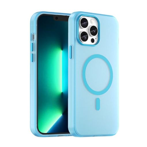 iPhone 12 Pro Max MagSafe Frosted Translucent Blue TPU PC Case - 1