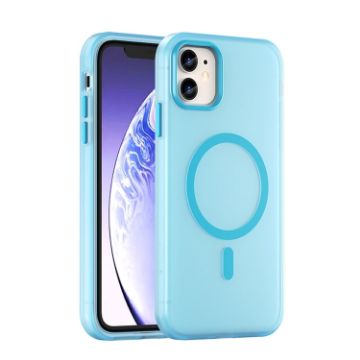iPhone 11 MagSafe Frosted Translucent TPU PC Full Coverage Case Blue - 1