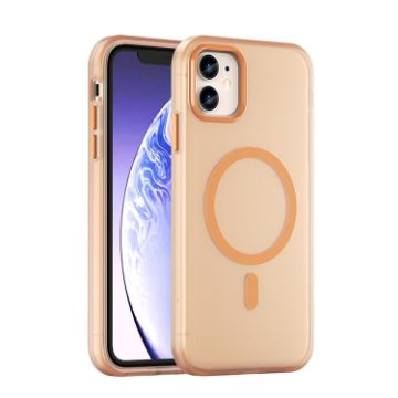 iPhone 11 MagSafe Frosted Translucent TPU PC Case - Orange Full Coverage - 1