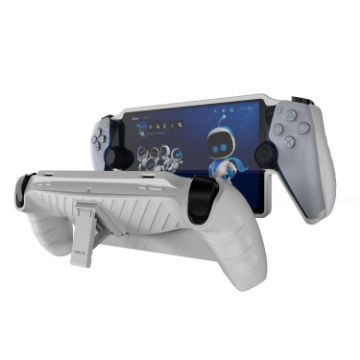 Sony PlayStation Portal TPU Stripe Game Console Case with Holder - White - 1