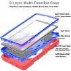 Samsung Galaxy Tab A7 Lite X Rotation PC Silicone Case with Strap Red Blue - 3