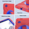 Samsung Galaxy Tab A7 Lite X Rotation PC Silicone Case with Strap Red Blue - 7