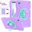 Samsung Galaxy Tab A7 Lite 360 PC Silicone Case with Strap - Purple Cyan - 1
