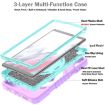 Samsung Galaxy Tab A7 Lite 360 PC Silicone Case with Strap - Purple Cyan - 3