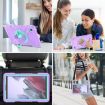 Samsung Galaxy Tab A7 Lite 360 PC Silicone Case with Strap - Purple Cyan - 8