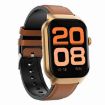 Leather Strap Smart Watch with Bluetooth Call & Heart Rate, 2.01" (Brown) - 2