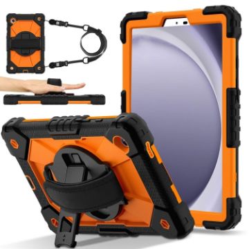 Samsung Galaxy Tab A9 X115 Black Orange Silicone Hybrid Tablet Case - 1