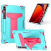 Samsung Galaxy Tab S9 FE+/S9+ T Holder Silicone Hybrid Case Mint Rose - 1