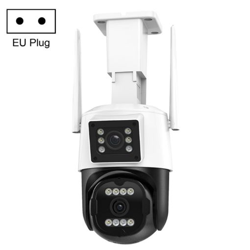 QX103 Humanoid Recognition AI Alarm WiFi Dome Dual IP Camera EU Plug - 1