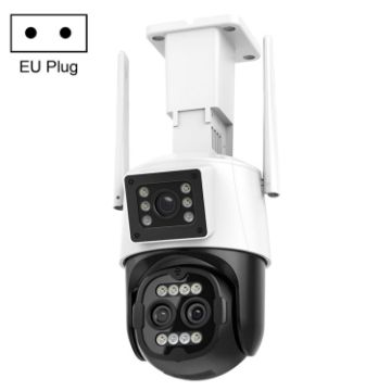 QX103 AI Alarm WiFi Dome Triple IP Camera - Humanoid Recognition (EU Plug) - 1