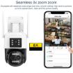 QX103 AI Alarm WiFi Dome Triple IP Camera - Humanoid Recognition (EU Plug) - 6