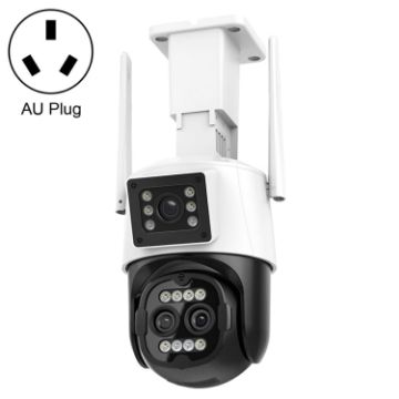 QX103 Humanoid Recognition AI Alarm WiFi Dome Triple IP Camera AU Plug - 1