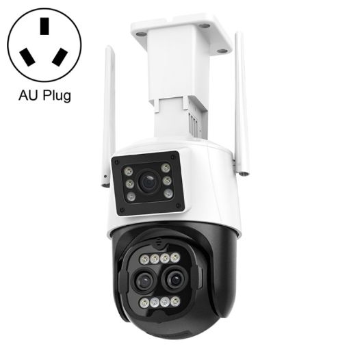 QX103 Humanoid Recognition AI Alarm WiFi Dome Triple IP Camera AU Plug - 1